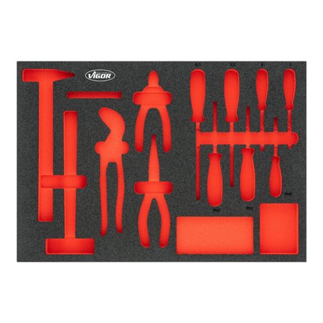 VIGOR Weichschaumeinlage, leer, V5634N-L, L x B x H: 563x 393x 35 mm