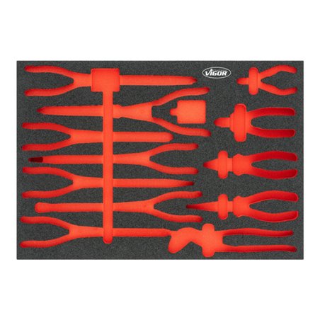 VIGOR Weichschaumeinlage, leer, V6815N-L, L x B x H: 563x 393x 35 mm