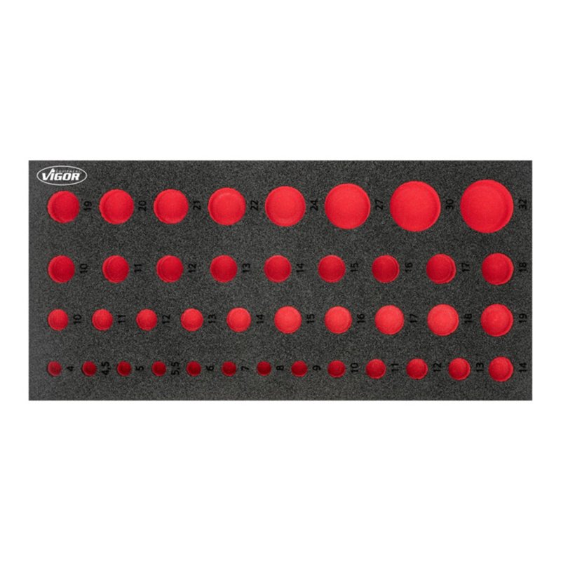 VIGOR Weichschaumeinlage, leer, V7520-L, L x B x H: 393x 188x 35 mm