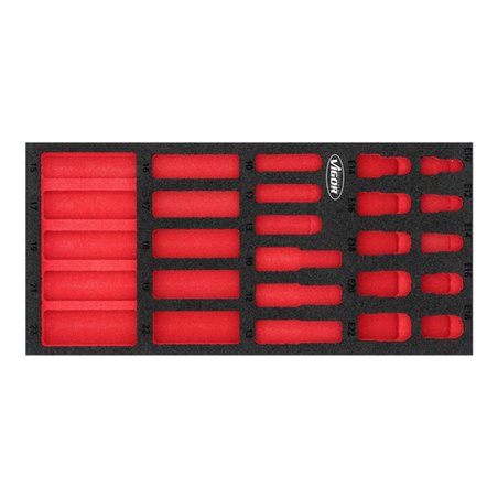 VIGOR Weichschaumeinlage, leer, V7323-L, L x B x H: 393x 188x 35 mm