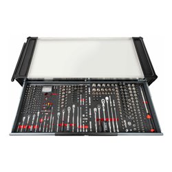 VIGOR Werkstattwagen SeriesXXL, Edelstahl-Arbeitsplatte, leer, V4481-XXL, L x B x H: 1625x 695x 1017 mm