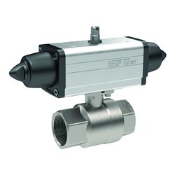 RIEGLER Messingkugelhahn mit pneumatischem Stellantrieb, einfachwirkend