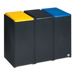 VAR Kunststoffcontainer 40 L, 3-fach, mit Deckel