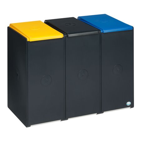 VAR Kunststoffcontainer 40 L, 3-fach, mit Deckel