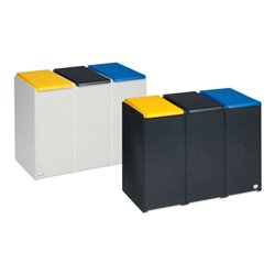 VAR Kunststoffcontainer 40 L, 3-fach, mit Deckel