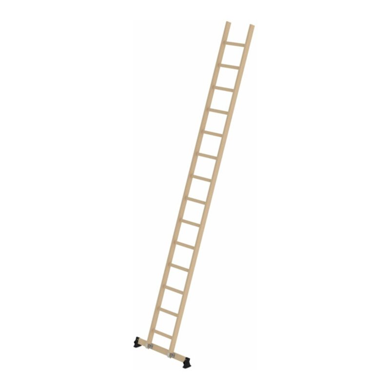 Munk Sprossen-Anlegeleiter Holz nivello®-Traverse 14 Sprossen