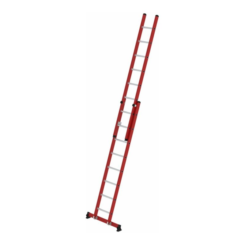 Munk Sprossen-Schiebeleiter 2-teilig GFK/Alu mit nivello®-Traverse 2x8 Sprossen