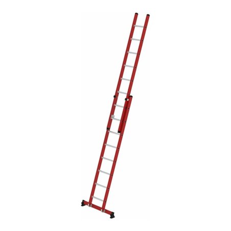 Munk Sprossen-Schiebeleiter 2-teilig GFK/Alu mit nivello®-Traverse 2x8 Sprossen