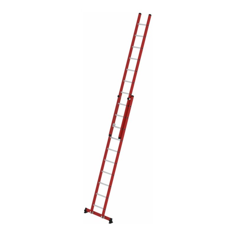 Munk Sprossen-Schiebeleiter 2-teilig GFK/Alu mit nivello®-Traverse 2x10 Sprossen
