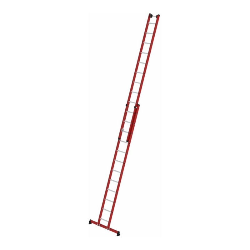 Munk Sprossen-Schiebeleiter 2-teilig GFK/Alu mit nivello®-Traverse 2x12 Sprossen