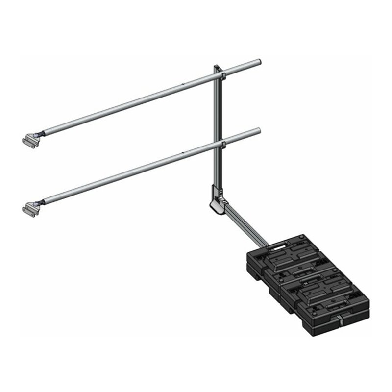 Munk Ausstiegsgeländer seitlich 2000 mm mit Ballast