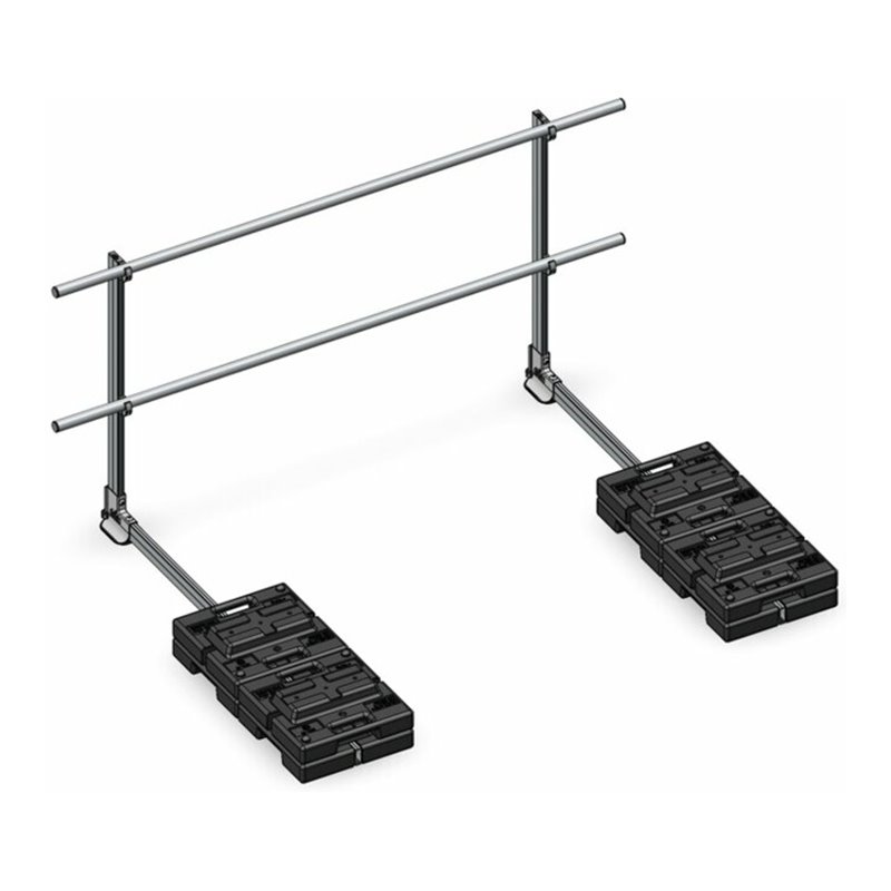 Munk Ausstiegsgeländer seitlich 2000 mm mit Ballast freistehend