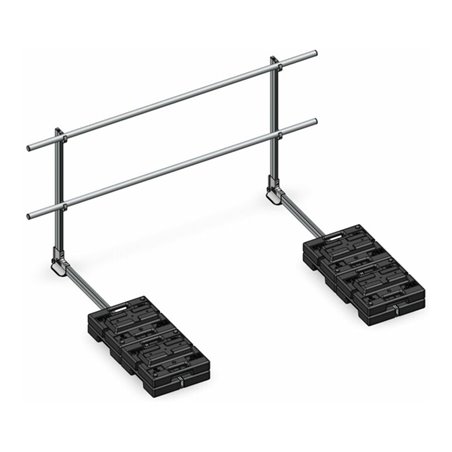 Munk Ausstiegsgeländer seitlich 2000 mm mit Ballast freistehend