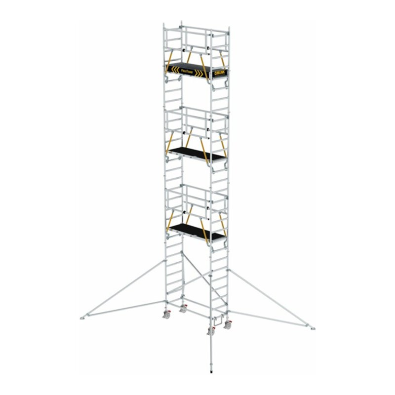 Munk FlexxTower SGX mit vorlaufendem Geländer Plattformhöhe 7,55 m
