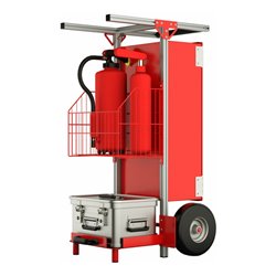 Munk SafeCaddy® 'Mobile Brandmeldeanlage' mit Beladung