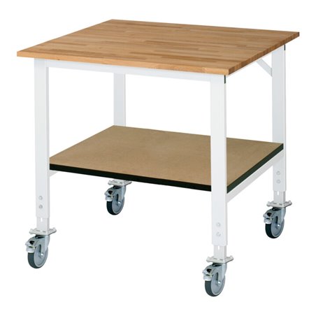 Rau Fahrbarer Arbeitstisch (HV) Tom KM-01, B1000xT1000xH910-1230mm, B-Platte-25mm
