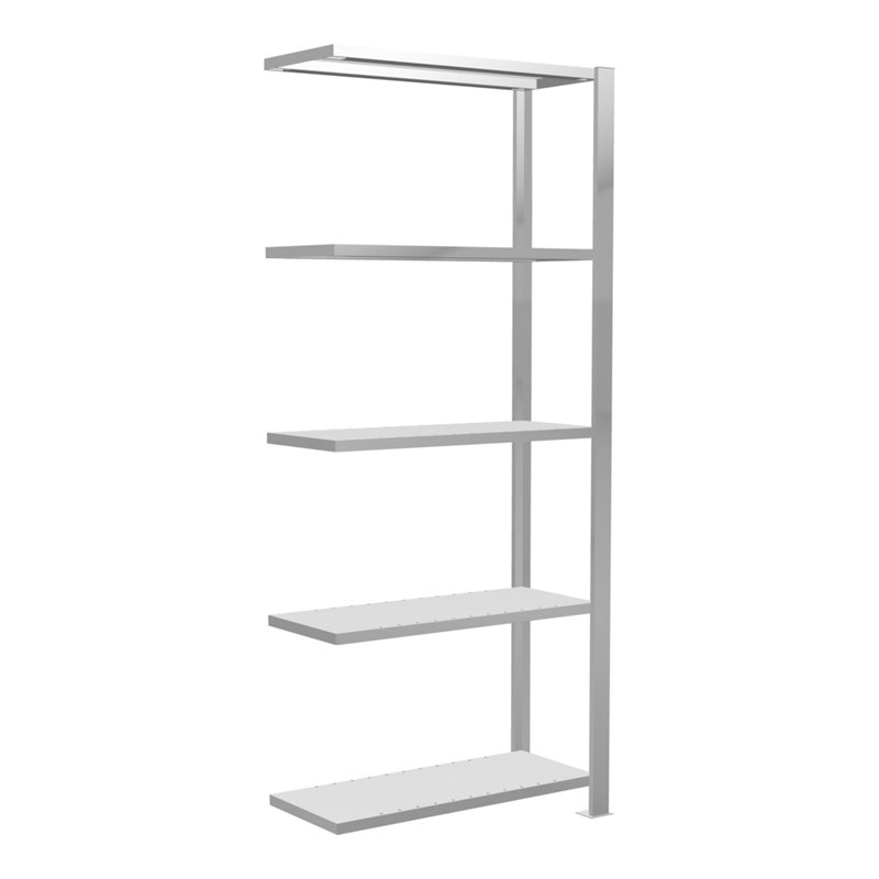 Schulte Anbauregal Stecksystem MULTIplus85, 5 Fachböden, einseitig nutzbar, Tiefe 300 mm, Aussteifung durch Kreuzstrebe, mit Ans