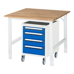 Rau Arbeitstisch Tom höhenverstellbar KM10, B1000 xT1000xH760-1080mm, B-Platte-25mm