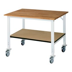Rau Fahrbarer Arbeitstisch (HV) Tom KM-01, B1250xT1000xH910-1230mm, B-Platte-25mm