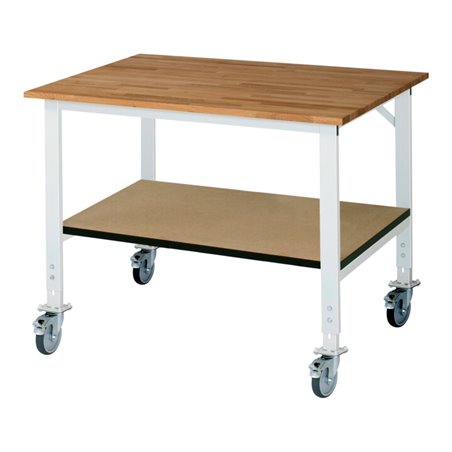 Rau Fahrbarer Arbeitstisch (HV) Tom KM-01, B1250xT1000xH910-1230mm, B-Platte-25mm