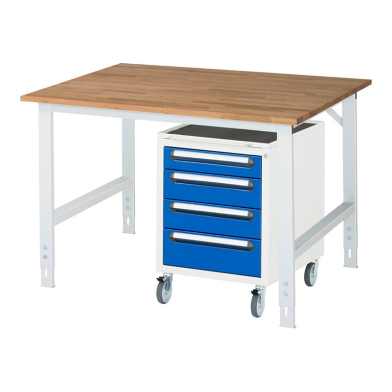 Rau Arbeitstisch Tom höhenverstellbar KM10, B1250xT1000xH910-1230mm, B-Platte-25mm