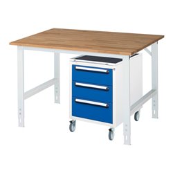 Rau Arbeitstisch Tom höhenverstellbar KM09, B1250xT1000xH910-1230mm, B-Platte-25mm