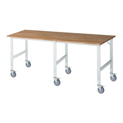 Rau Fahrbarer Arbeitstisch (HV) Tom (6 LR), B2500xT1000xH910-1230mm, B-Platte-25mm