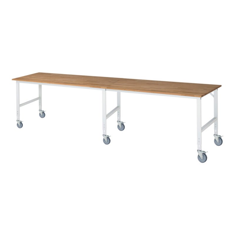 Rau Fahrbarer Arbeitstisch (HV) Tom (6 LR), B4000xT1000xH910-1230mm, B-Platte-25mm