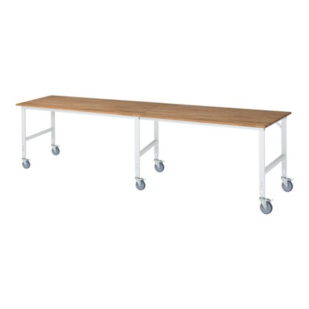 Rau Fahrbarer Arbeitstisch (HV) Tom (6 LR), B4000xT1000xH910-1230mm, B-Platte-25mm