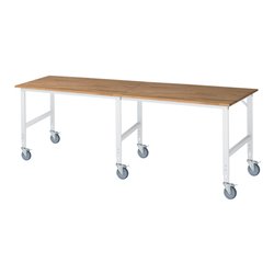 Rau Fahrbarer Arbeitstisch (HV) Tom (6 LR), B3000xT1000xH910-1230mm, B-Platte-25mm