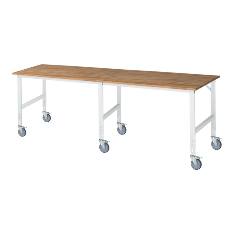 Rau Fahrbarer Arbeitstisch (HV) Tom (6 LR), B3000xT1000xH910-1230mm, B-Platte-25mm