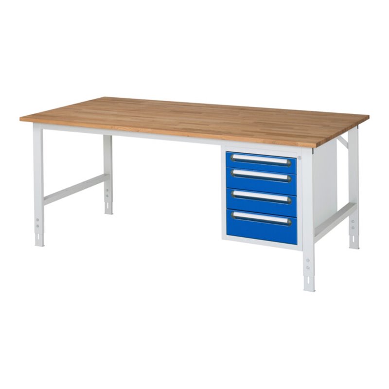 Rau Arbeitstisch Tom höhenverstellbar KM07, B2000xT1000xH760-1080mm, B-Platte-25mm