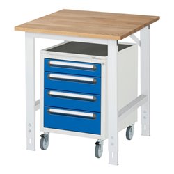 Rau Arbeitstisch Tom höhenverstellbar KM10, B750xT800xH760-1080mm, B-Platte-25mm