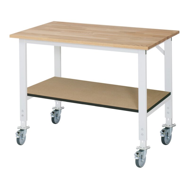 Rau Fahrbarer Arbeitstisch (HV) Tom KM-01, B1250xT800xH910-1230mm, B-Platte-25mm