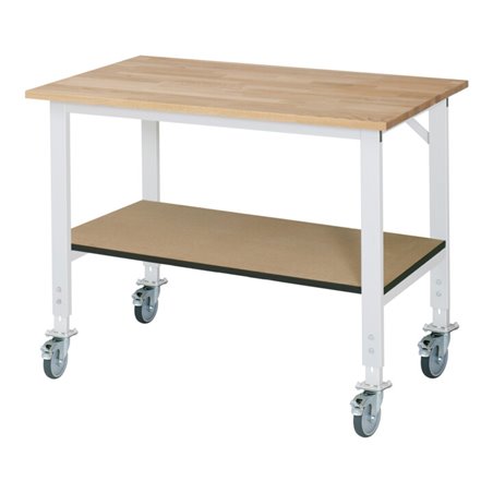 Rau Fahrbarer Arbeitstisch (HV) Tom KM-01, B1250xT800xH910-1230mm, B-Platte-25mm