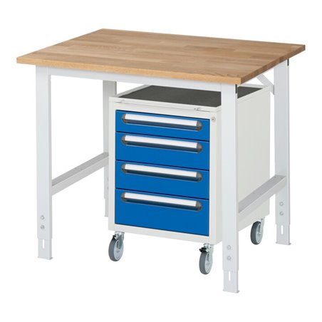 Rau Arbeitstisch Tom höhenverstellbar KM10, B1000xT800xH760-1080mm, B-Platte-25mm