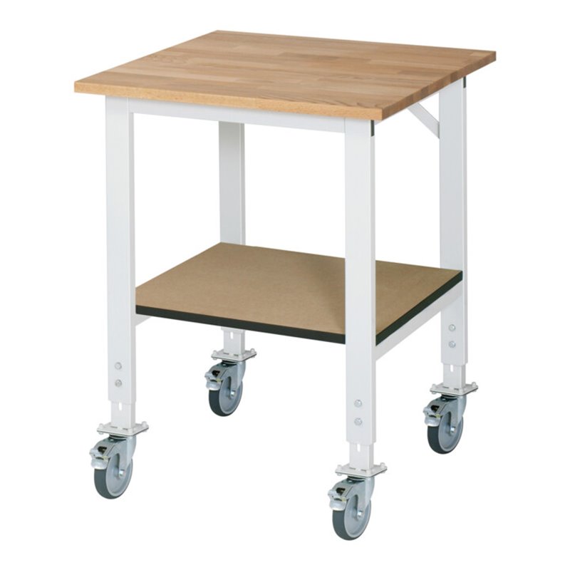 Rau Fahrbarer Arbeitstisch (HV) Tom KM-01, B750xT800xH910-1230mm, B-Platte-25mm