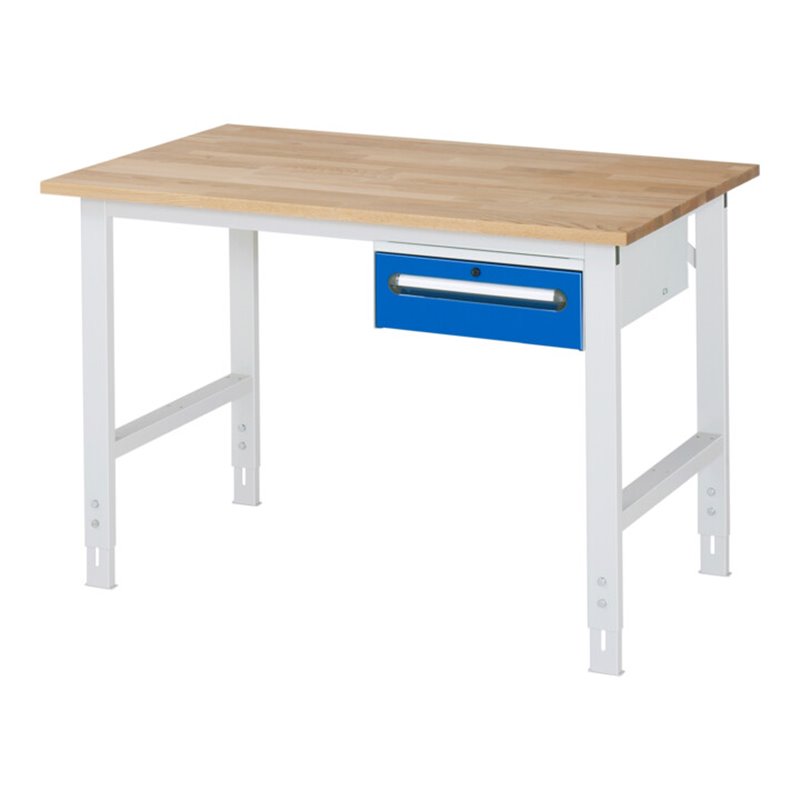 Rau Arbeitstisch Tom höhenverstellbar KM02, B1250xT800xH760-1080mm, B-Platte-25mm