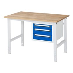 Rau Arbeitstisch Tom höhenverstellbar KM04, B1250xT800xH760-1080mm, B-Platte-25mm