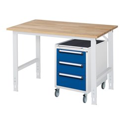 Rau Arbeitstisch Tom höhenverstellbar KM09, B1250xT800xH760-1080mm, B-Platte-25mm