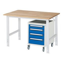 Rau Arbeitstisch Tom höhenverstellbar KM10, B1250xT800xH760-1080mm, B-Platte-25mm