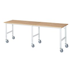 Rau Fahrbarer Arbeitstisch (HV) Tom (6 LR), B3000xT800xH910-1230mm, B-Platte-25mm