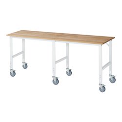 Rau Fahrbarer Arbeitstisch (HV) Tom (6 LR), B2500xT800xH910-1230mm, B-Platte-25mm