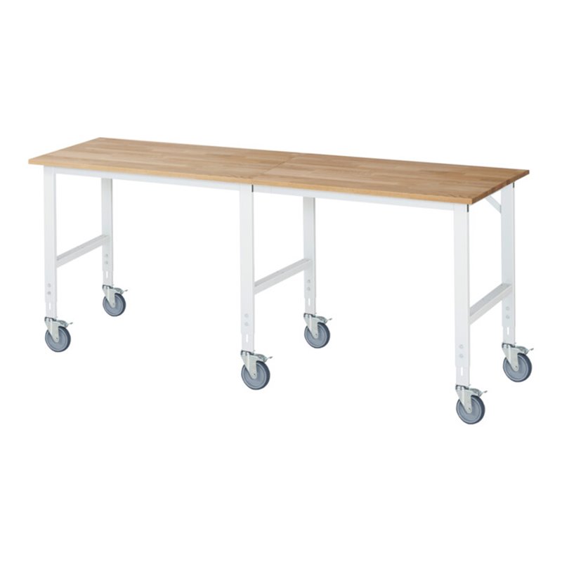 Rau Fahrbarer Arbeitstisch (HV) Tom (6 LR), B2500xT800xH910-1230mm, B-Platte-25mm