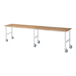 Rau Fahrbarer Arbeitstisch (HV) Tom (6 LR), B4000xT800xH910-1230mm, B-Platte-25mm