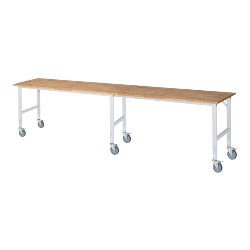 Rau Fahrbarer Arbeitstisch (HV) Tom (6 LR), B4000xT800xH910-1230mm, B-Platte-25mm