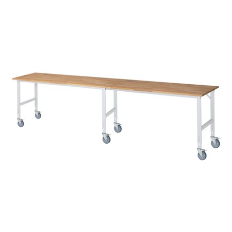 Rau Fahrbarer Arbeitstisch (HV) Tom (6 LR), B4000xT800xH910-1230mm, B-Platte-25mm