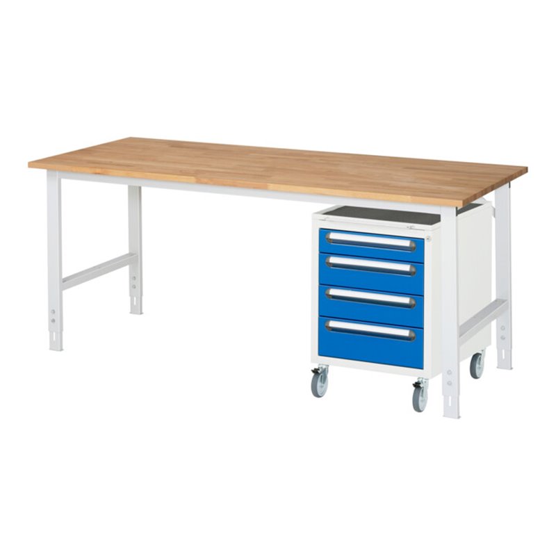 Rau Arbeitstisch Tom höhenverstellbar KM10, B2000xT800xH760-1080mm, B-Platte-25mm