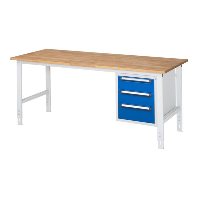 Rau Arbeitstisch Tom höhenverstellbar KM06, B2000xT800xH760-1080mm, B-Platte-25mm