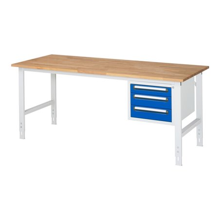 Rau Arbeitstisch Tom höhenverstellbar KM04, B2000xT800xH760-1080mm, B-Platte-25mm